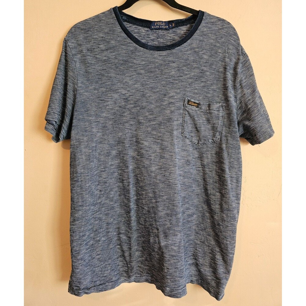 Polo Ralph Lauren Men Classic Fit Striped Pocket T Shirt Trim Size L